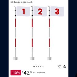 New 3 Pack Golf Flag Sticks