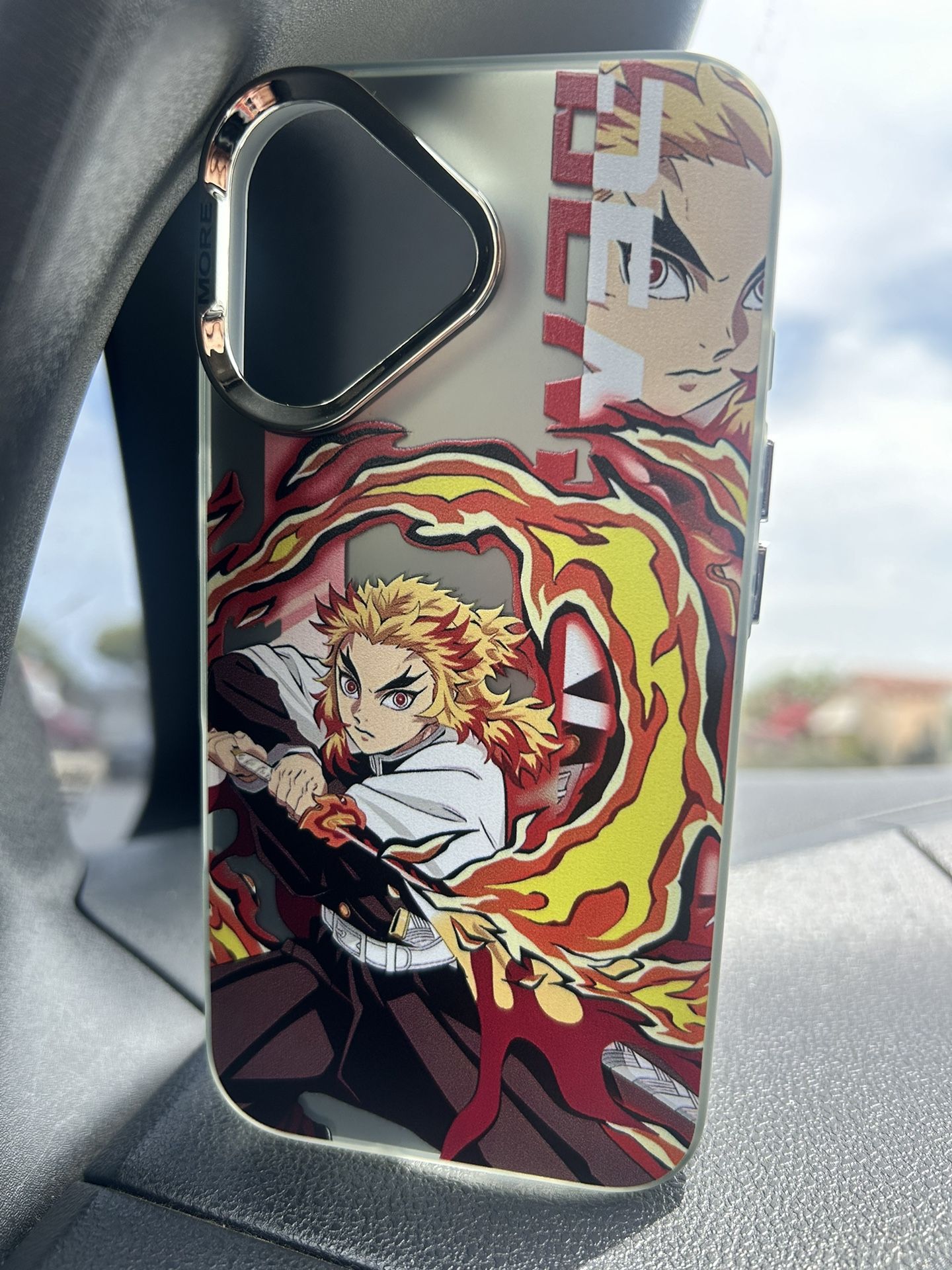 Anime Demon Slayer Blade Kyōjurō Rengoku Case iPhone 16e, 16, 15, 14, & 13