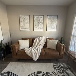 Modern Cognac Sofa (Brown)