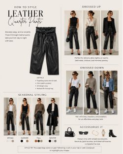 Who What Wear Black Leather Paperbag Waist Crop Pants (8)