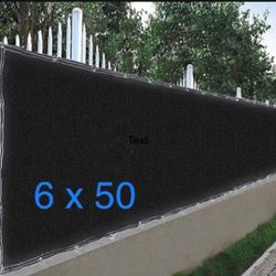 Privacy Fence Screen 6'×50' (Black Color)