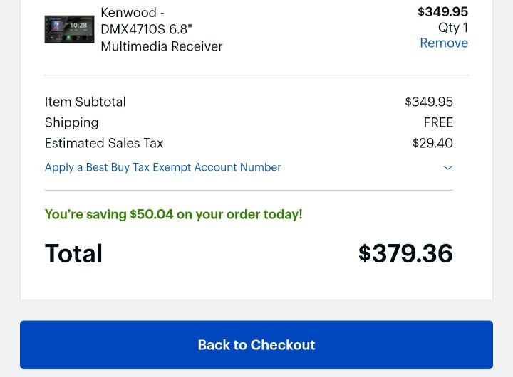 KENWOOD - DMX4710S 6.8" Multimedia VEHICLE Receiver 