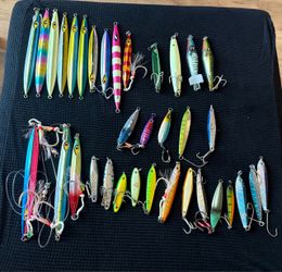 Saltwater Fishing Jig Lot – Rip Roller, Tadys, Nomads and megabaits
