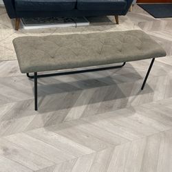 Padded Bench Grey -Footrest Bench