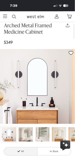 West Elm Arched Metal Framed Medicine Cabinet (NIB)