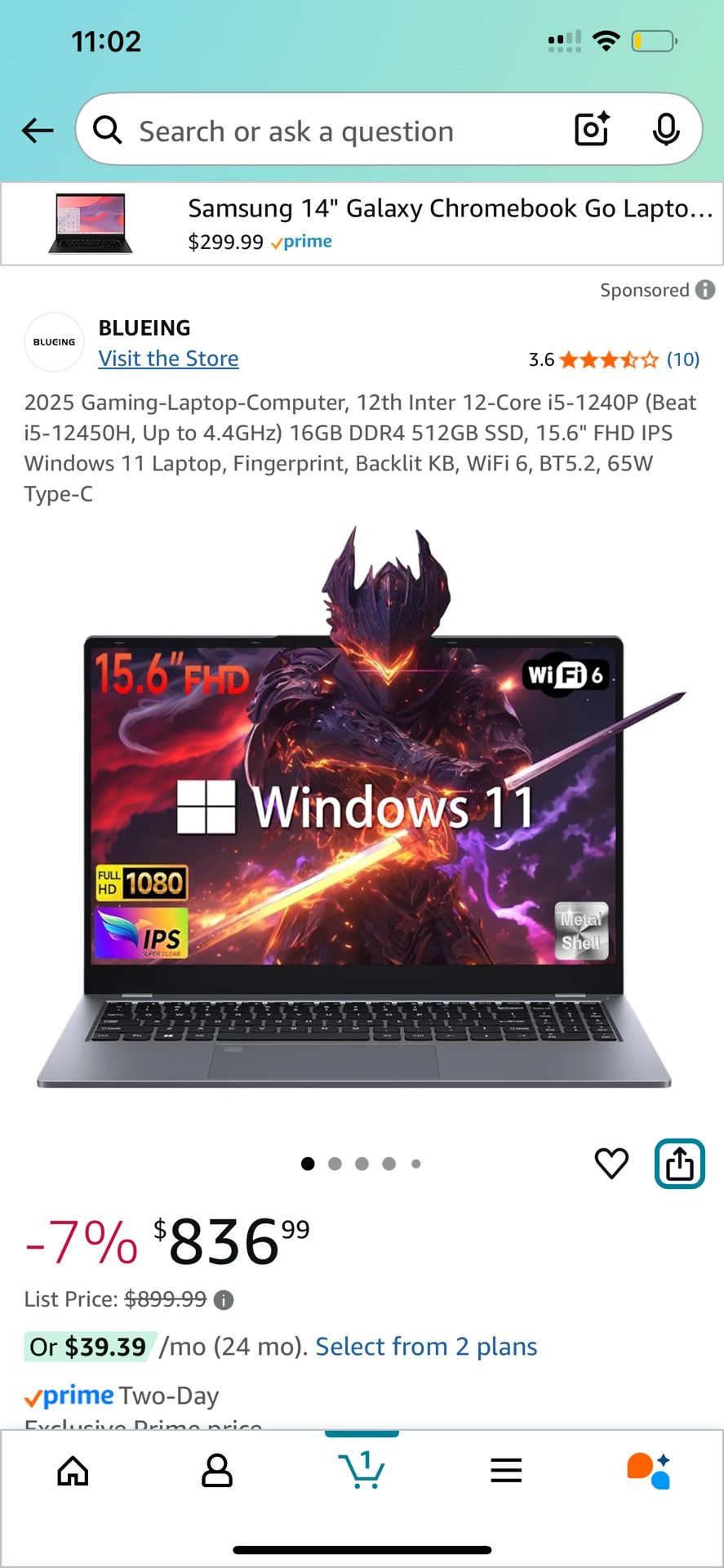 Breakup Sale😅 - Fast Gaming Laptop New/Unused - $250 OFF