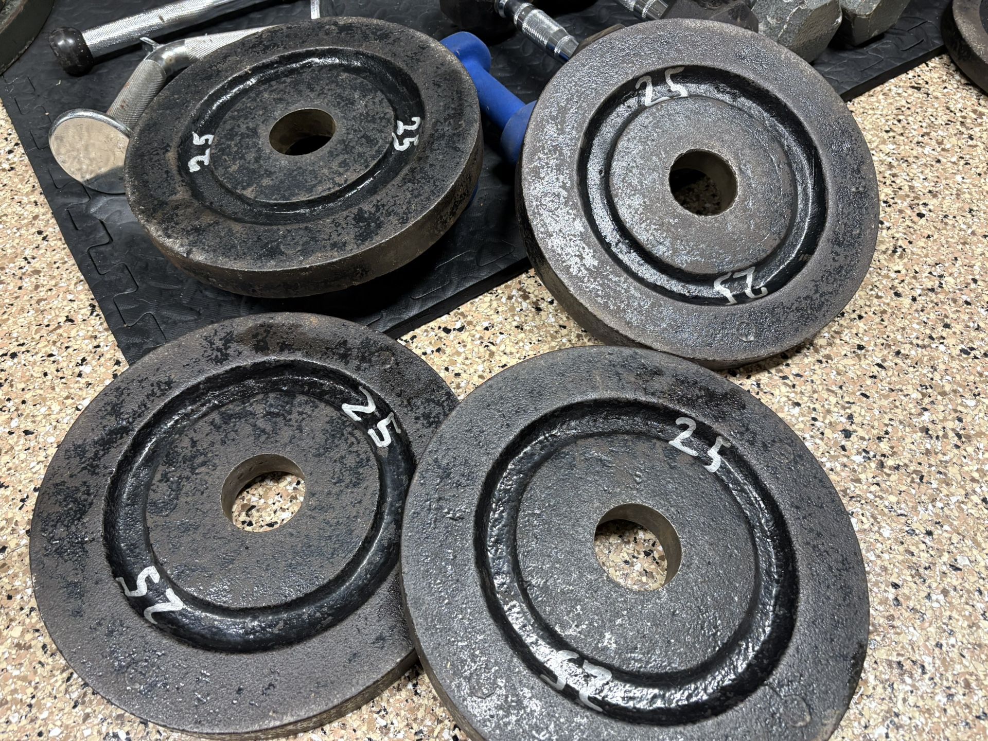 Vintage York 25 LB Cast Iron Plates (Set of 4)