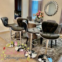 🔥 Modern Shell Bar Stools – Brand New! 🔥 ✨ Black Adjustable, 360° Swivel – $69 Each ✨