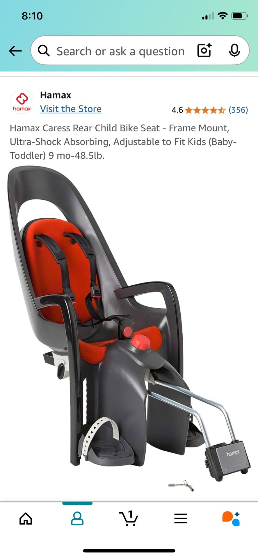 Hamax Caress Rear Child Bike Seat
