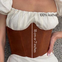 Brown leather corset 