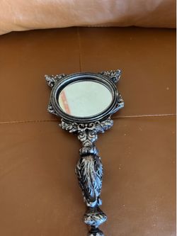 Alchemy England Sacred Feline Cat Hand Mirror Gothic Dark Academia Bast Silver