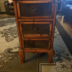 Bamboo Vintage Furniture With 3 Drawers 