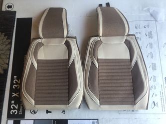 Fabric Wool Like Cloth Car Seat Covers, Oasis Auto, Front  Tan/Coffee, OS-013