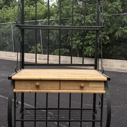 Rustic Kitchen Baker’s Rack w/ Storage & Shelves – Great Condition 
