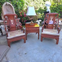 Solid Rosewood chairs and table. Superb Quality and excellent condition