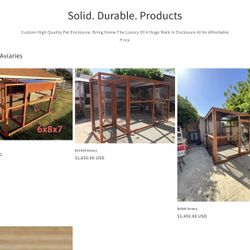 Custom Cages / Aviary / Kennels 
