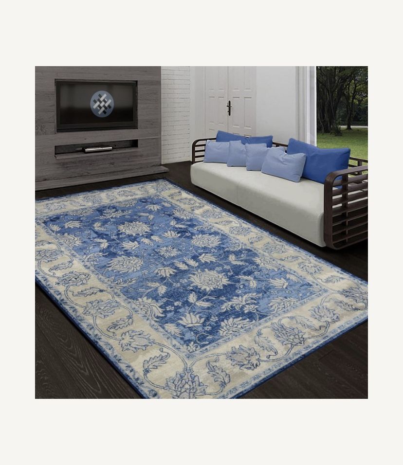 8x10 Blue Floral Rug 