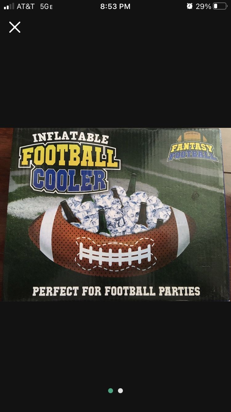 Inflatable Pool Football Ice Cooler Floater
