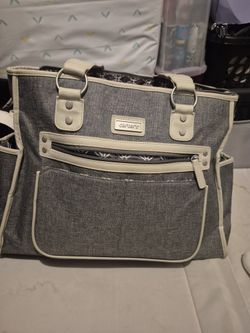CARTER Heather Gray/Beige Large Diaper Bag/Fashion Tote -