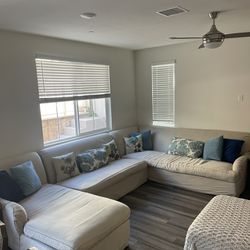Huge Custom Couch Plus Free Ottoman And Pillows