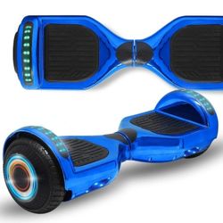 hoverboard 6.5 inch wheels  chrome blue with lights