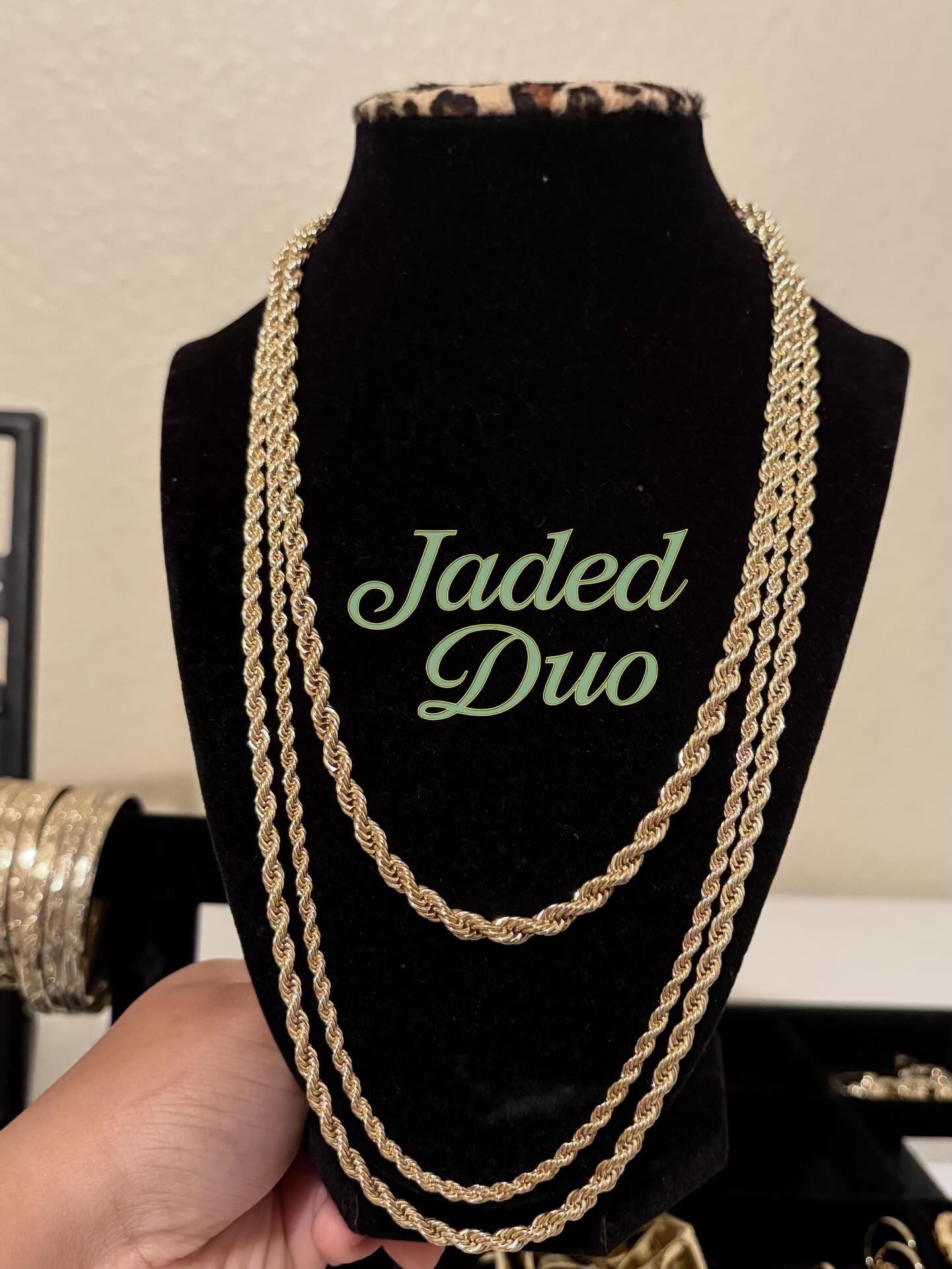 ROPE CHAINS GOLD PLATED 6MM 20’ , 2MM 22’ , 4MM 24’ NON TARNIS