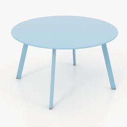 Round Steel Patio Coffee Table, Weather Resistant Outdoor Large Side Table,27.5'' in. W 27.5'' in. D