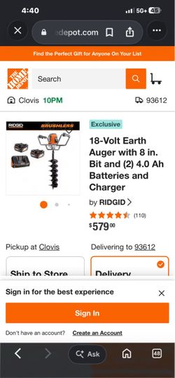New ridgid 18v  earth auger