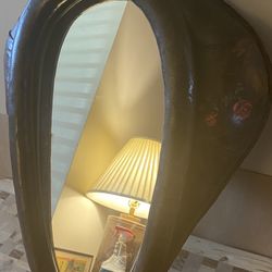 Vintage Leather Horse harness mirror 
