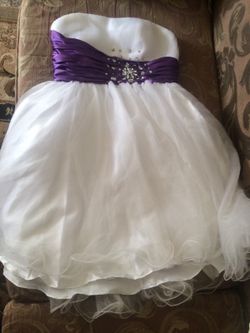 Purple white dress - large