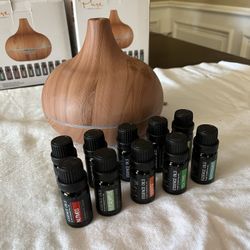 Ultimate Aromatherapy Diffuser & Essential Oil Set - Ultrasonic Diffuser & Top 10 Essential Oils - 400ml Diffuser with 4 Timer & 7 Ambient Light Setti