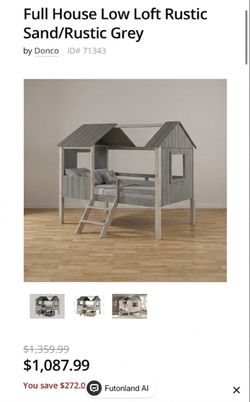 Low loft double size bed for children, kids