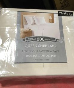Luxury 100% Egyptian Cotton 800 Thread Count Sheet Set, Addy Home Fashions, Ivory, Queen