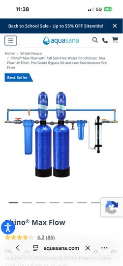 Aqua sauna whole house filter and softener with uv light
