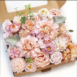 Beautiful box of Pink Artificial Faux Flowers with Stems Perfect for Any Kind Of DIY Project Wedding Bridal Shower Baby Shower, Birthday 
