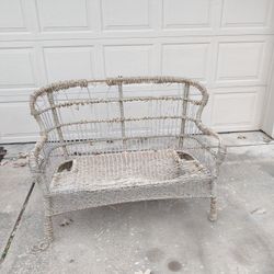Free Bench With Sturdy Metal Frame Could Be Redone Over Project