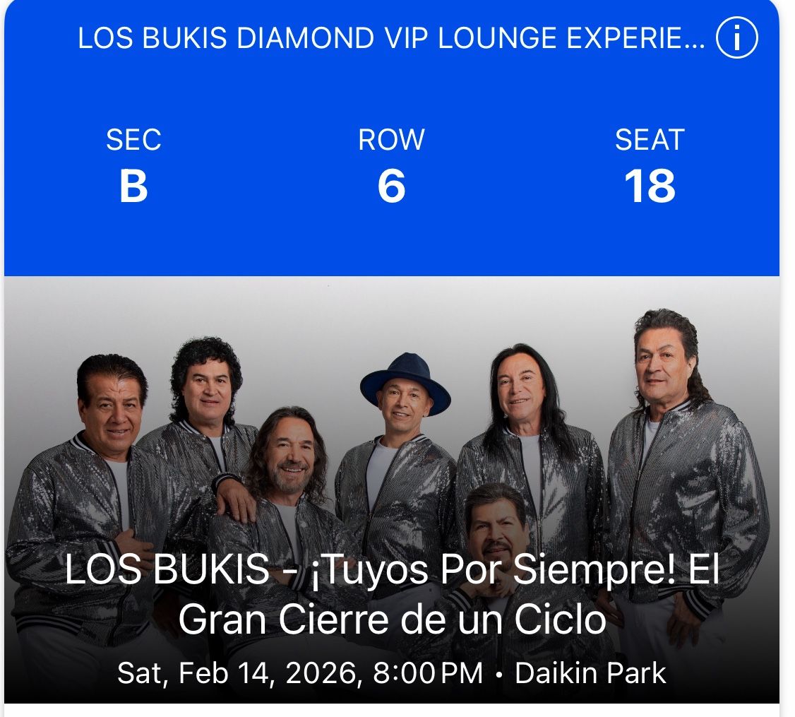 Bukis Houston 2 Tickets VIP Diamond Lounge