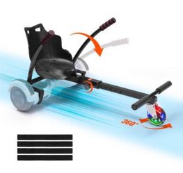 Hoverboard Seat Attachment, for 6.5" 8" 8.5" 10" Hoverboards, with LED Lights, Grips Control, Adjustable Frame Length and 220 LBS Load Capacity, Hover