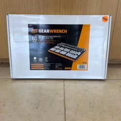 GEAR WRENCH GWMSSKT12SAE 1/2” 60 PIECE SAE STANDARD & DEEP SOCKET SET IN FOAM STORAGE TRAY 