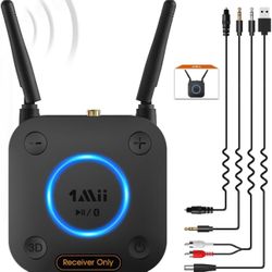 1Mii B06Pro Long Range Bluetooth Receiver, HiFi Wireless Audio Adapter, Bluetooth 5.1 Receiver with 3D Surround aptX HD Low Latency Optical RCA AUX 3.