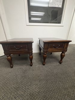 2 Dark Walnut Side Tables