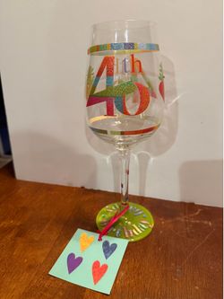 40th birthday wine glass