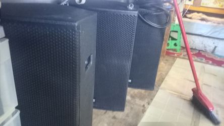 3 Black PA Speaker Cabinets Set