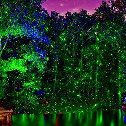 Lightshow RGB Firefly Star Laser Motion Shower Projection Lights Xmas Landscape Garden Summer Christmas Color Changing Control Lighting Light Show