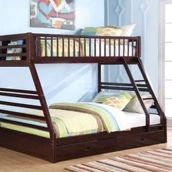 Brand New Rich Espresso Twin XL/Queen Bunk Bed