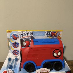 Spidey and His Amazing Friends, Web Spinning Hauler Vehicle, Marvel, Red and Blue, Toddler Toy