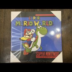 Super Mario World Nintendo Branded SNES Art Canvas Set 12" X 12", New Genuine
