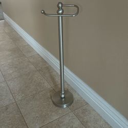 Brushed Nickel Free Standing Toilet Paper Holder