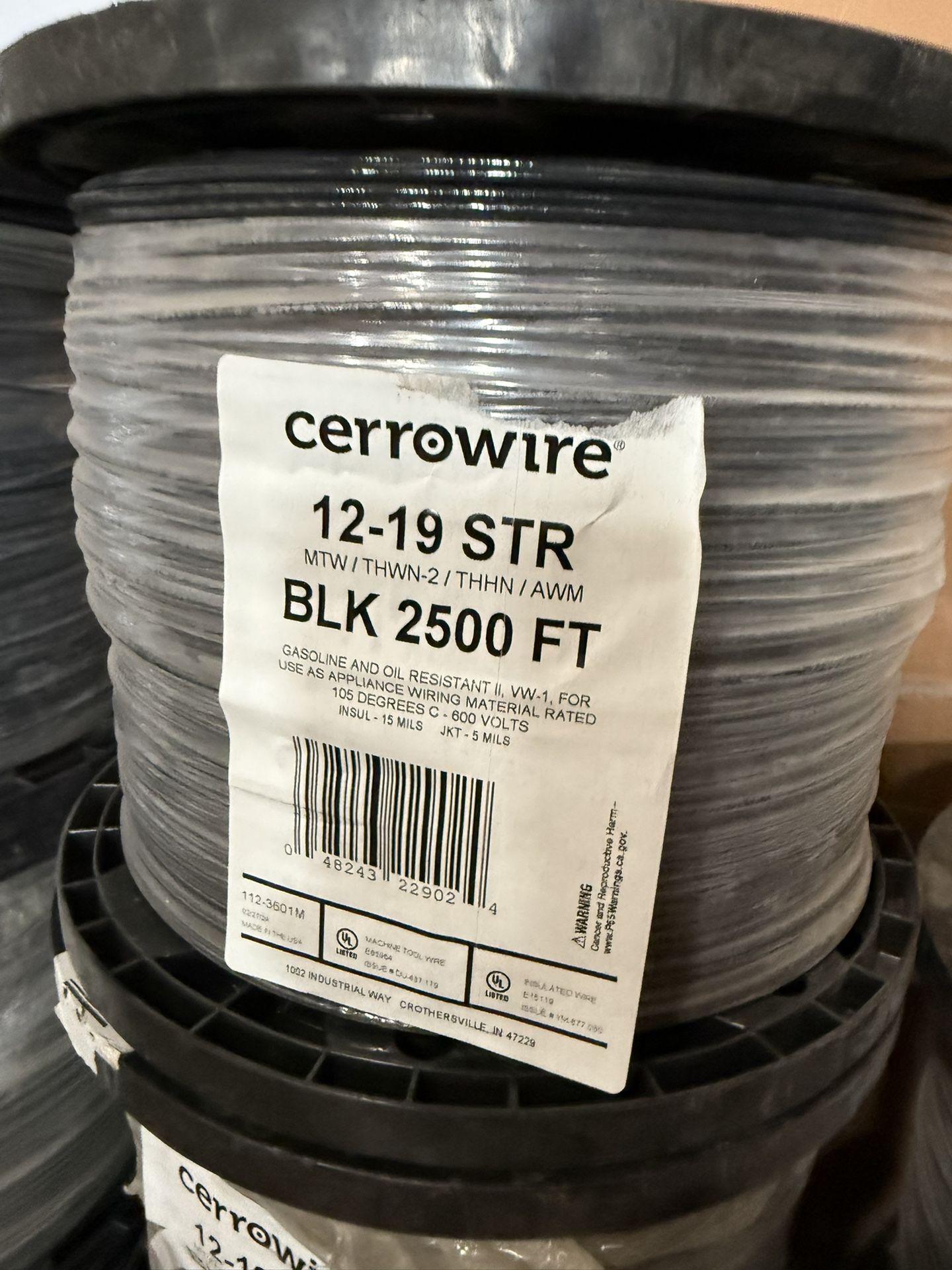 Electrical Wire 2500ft Rolls White Black Red 12awg 14awg Gauge