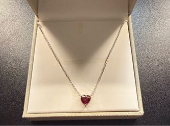 Pandora Red Heart Necklace & Earring Set